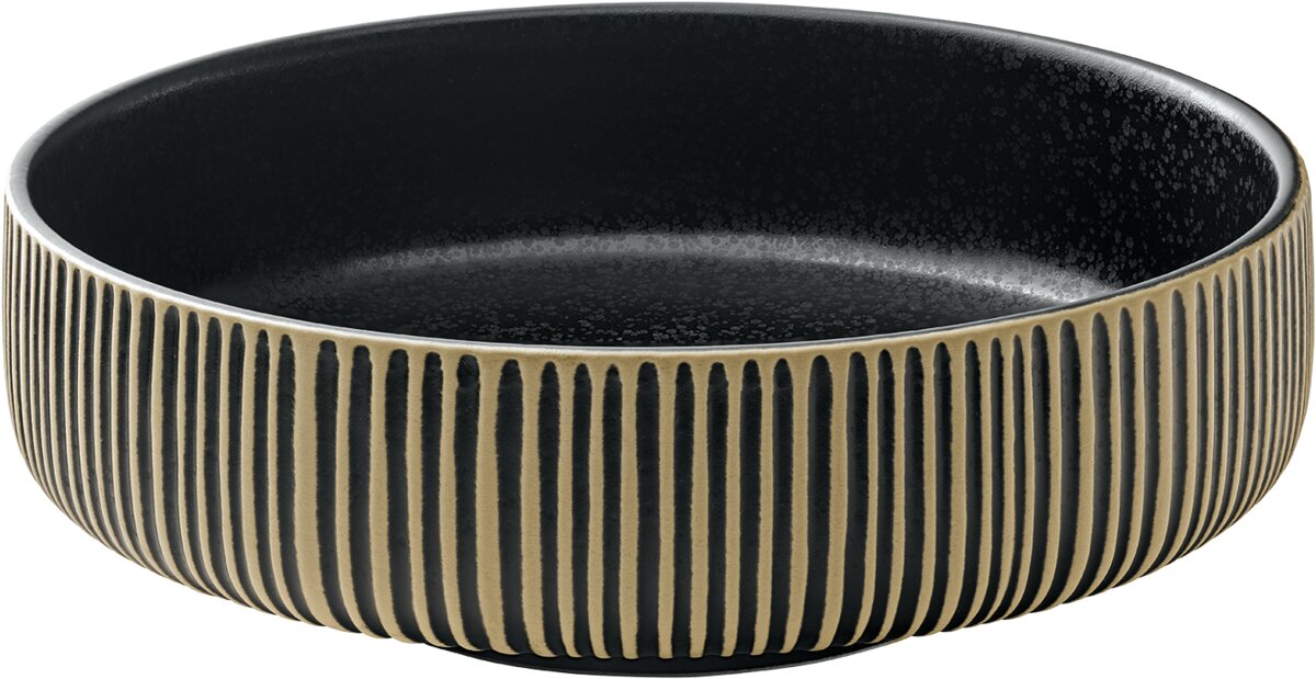 Nara Black&White - Schale rund Relief, schwarz-weiß, 12 cm, 0.33 ltr.