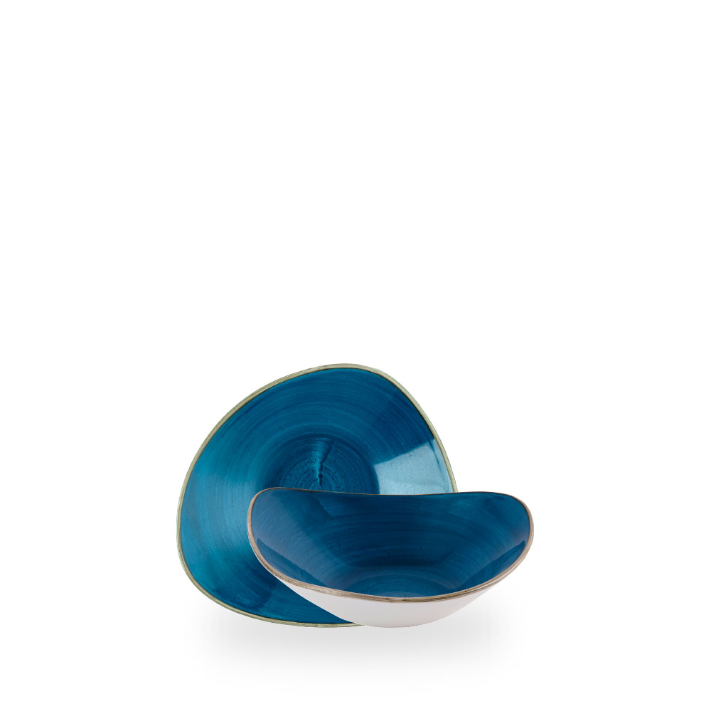 Churchill Stonecast Java Blue Teller Tief Dreieckig 18,5 cm