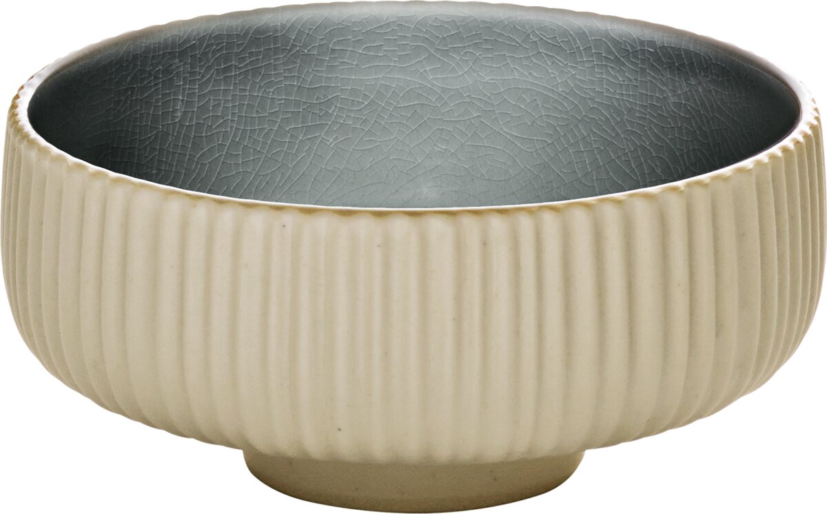Nara Grey - Schale rund Relief, grau, 12 cm, 0.33 ltr.