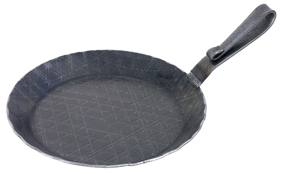 Brat- und Servier- Eisenpfanne mit gebogenem Flachgriff, 20 cm