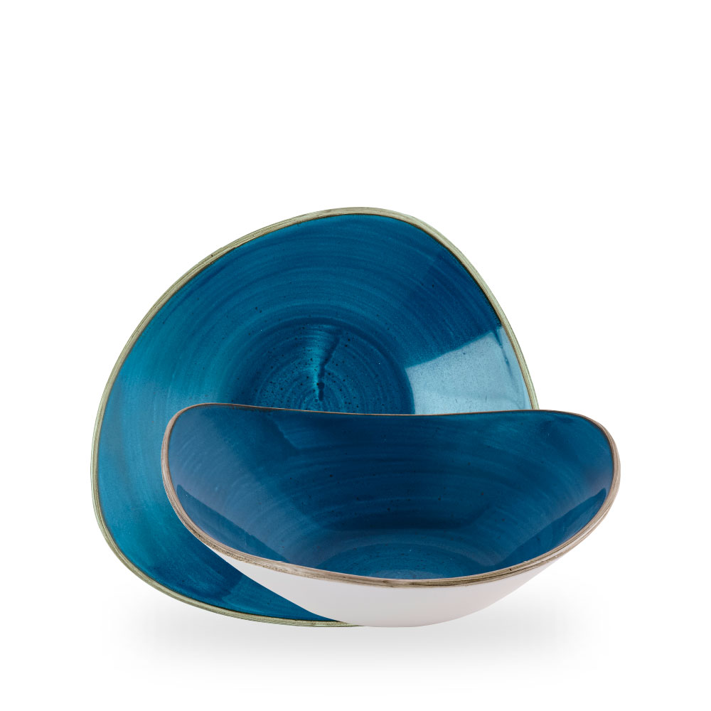 Churchill Stonecast Java Blue Teller Tief Dreieckig 23,5 cm