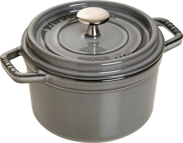 Cocotte, 14 cm, Graphit-Grau, rund, Gusseisen