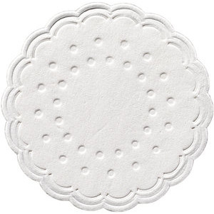 Zelltuch Untersetzer - Coaster, 8-lagig Ø 7,5 cm, weiß