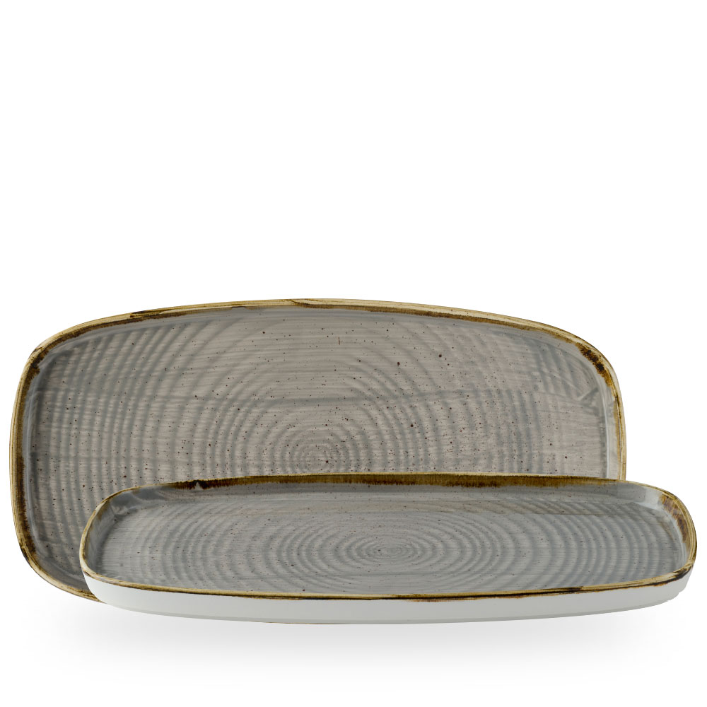 Churchill Stonecast Grey Grau Längliche Chefs Teller 12 5, 8 x 7 1, 4" 