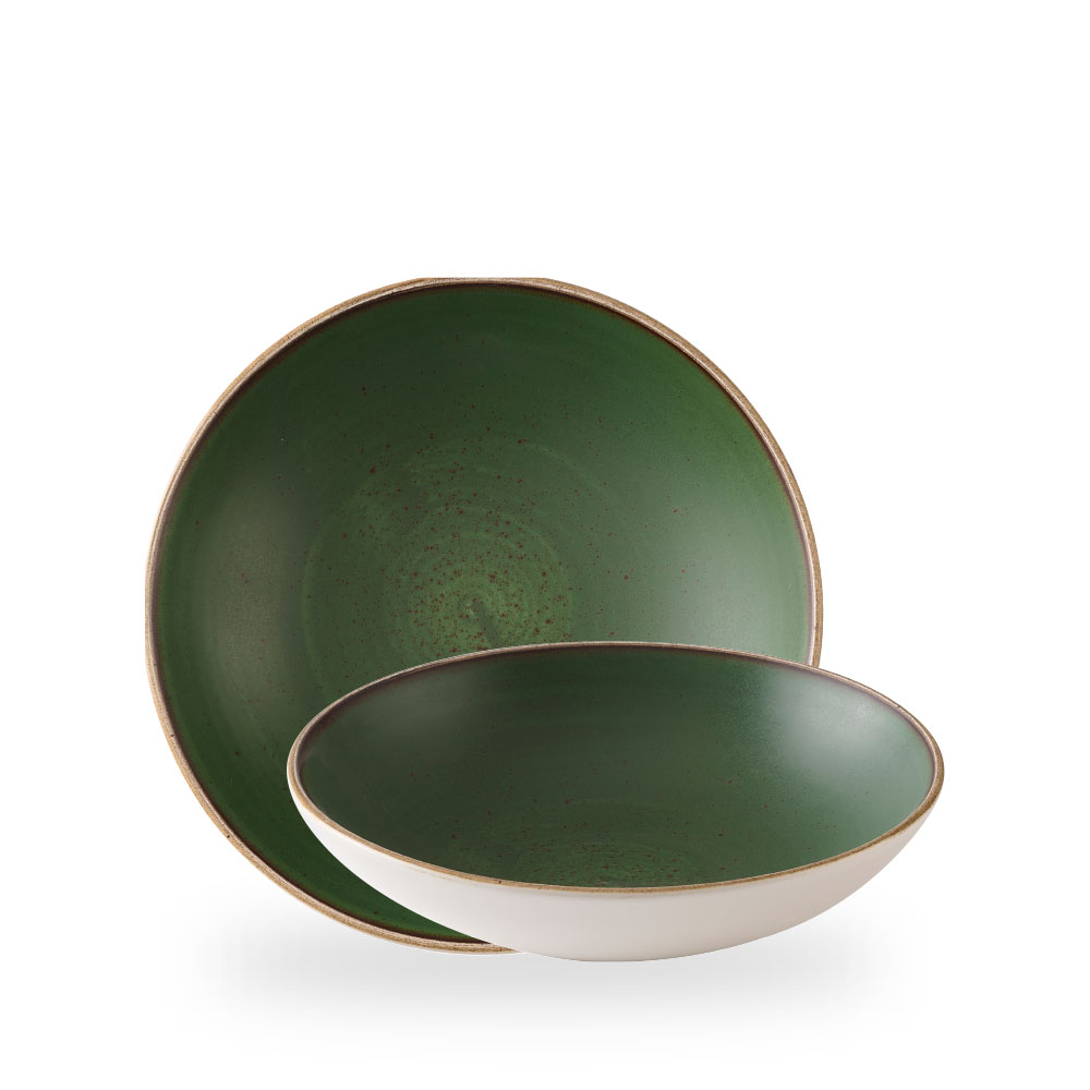 Churchill Stonecast Sorrel Green Schale Tief Coup 24,8 cm