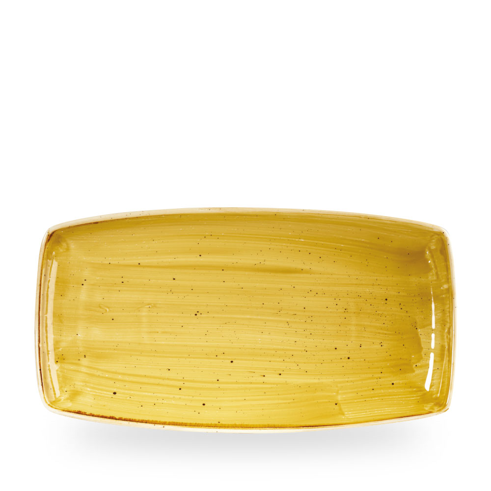 Churchill Stonecast Mustard Oblong Platte 34,5 cm