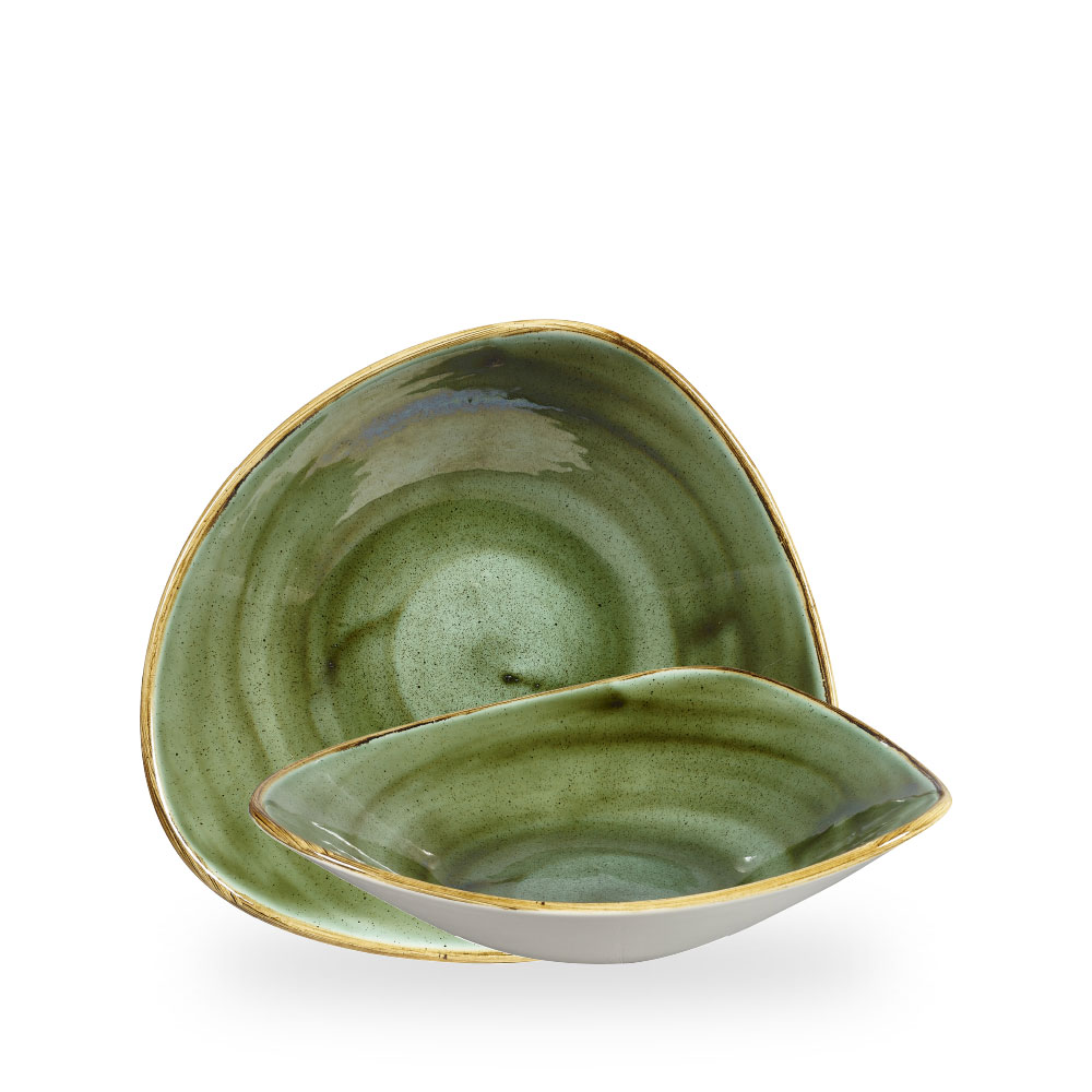 Churchill Stonecast Samphire Green Bowl Dreieck.23,5 cm, 60Cl