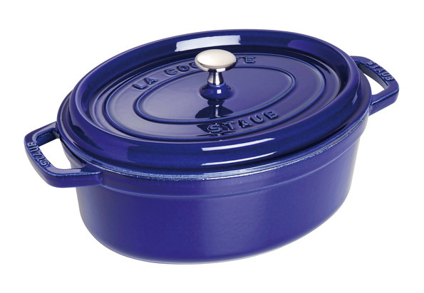 Cocotte, 29 cm, Dunkelblau, oval, Gusseisen
