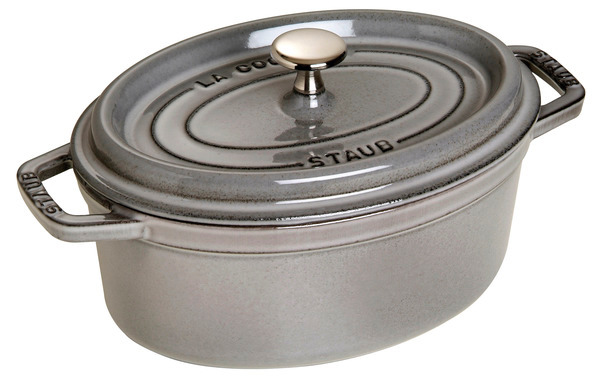 Cocotte, 23 cm, Graphit-Grau, oval, Gusseisen