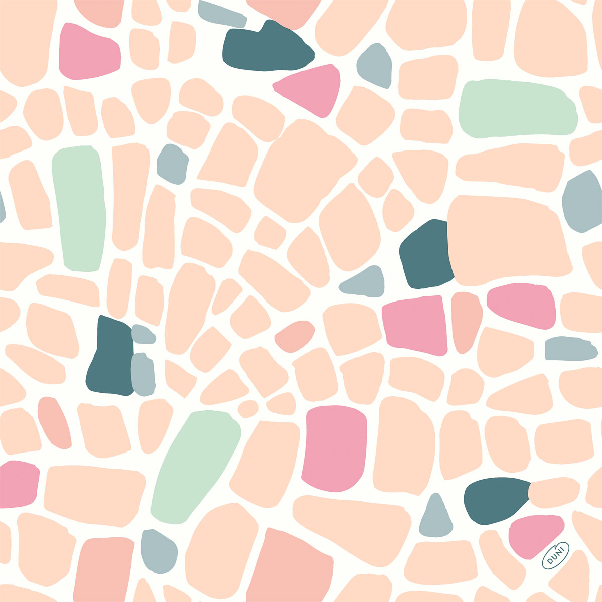 Klassikservietten - Ocean Pebbles, 40 x 40 cm, 4-lagig, geprägt, 1/4 Falz