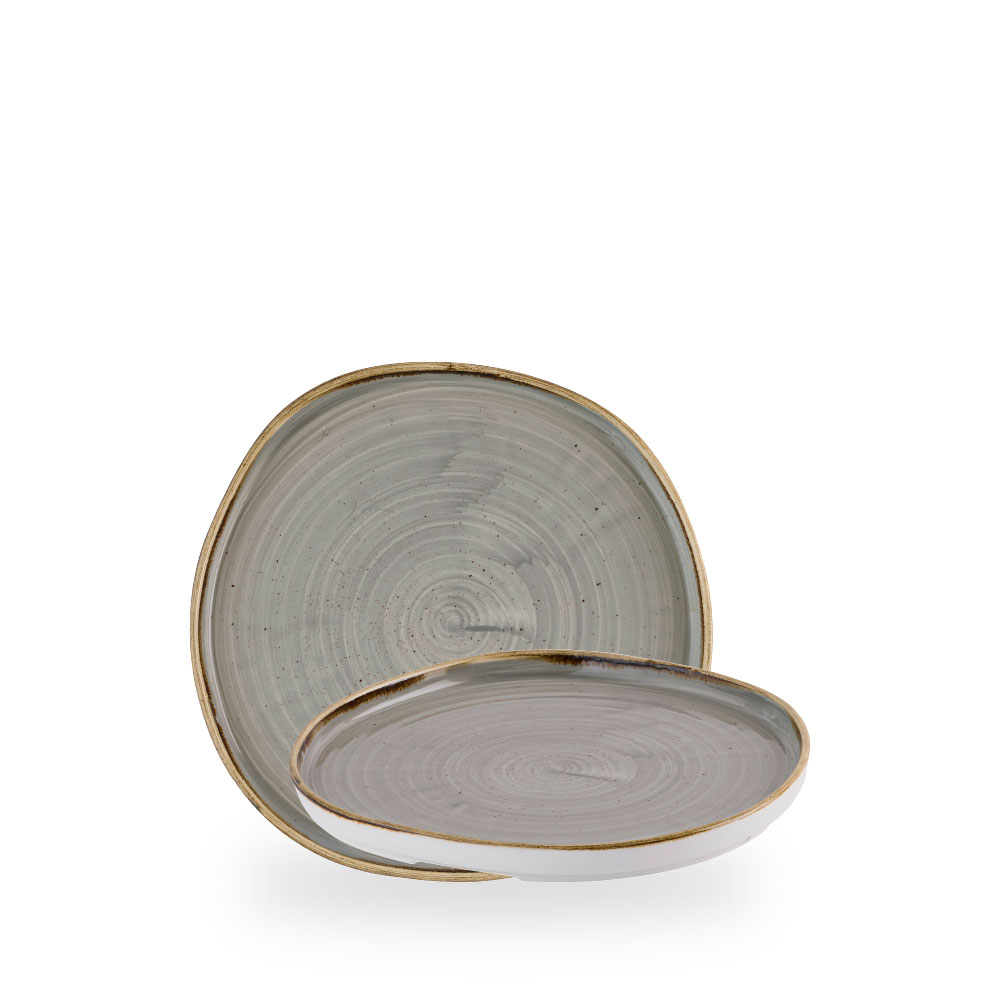 Churchill Stonecast Grey Teller Flach Mit Steilrand Organic 21 cm