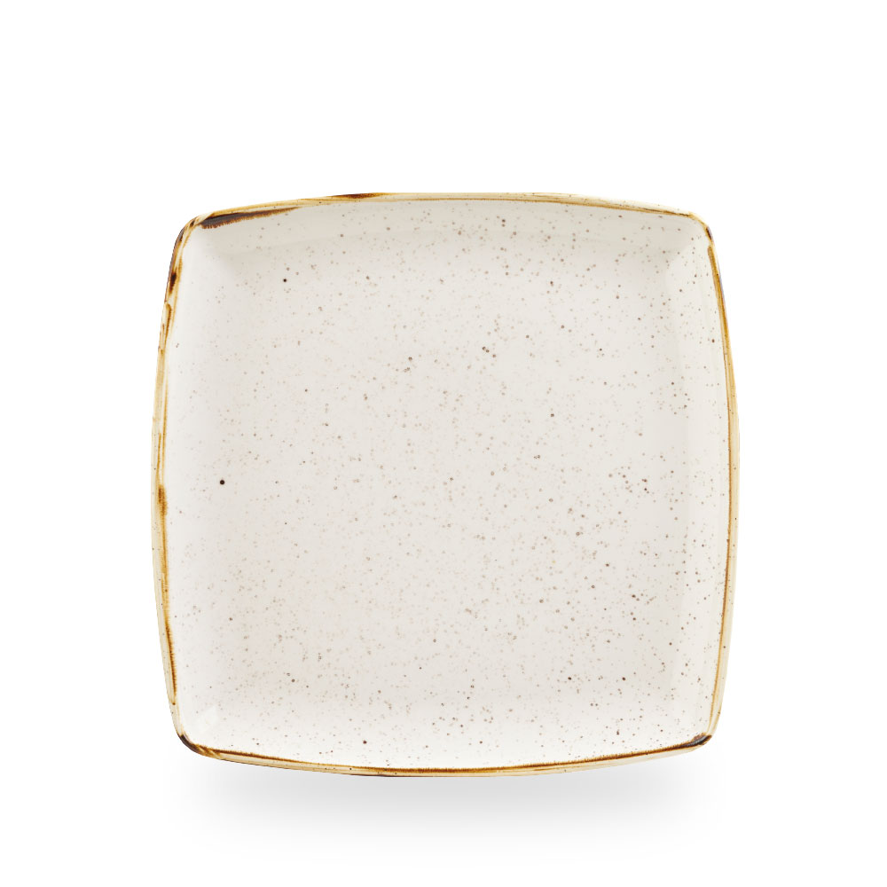 Churchill Stonecast Barley White Platte Tief Quadrat. 26 cm