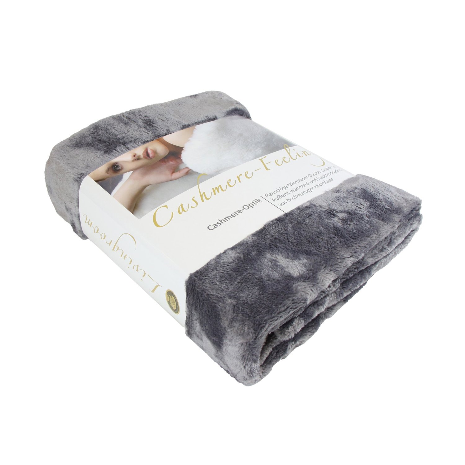 Microflauschdecke Cashmere Feeling, 130 x 170 cm, anthrazit