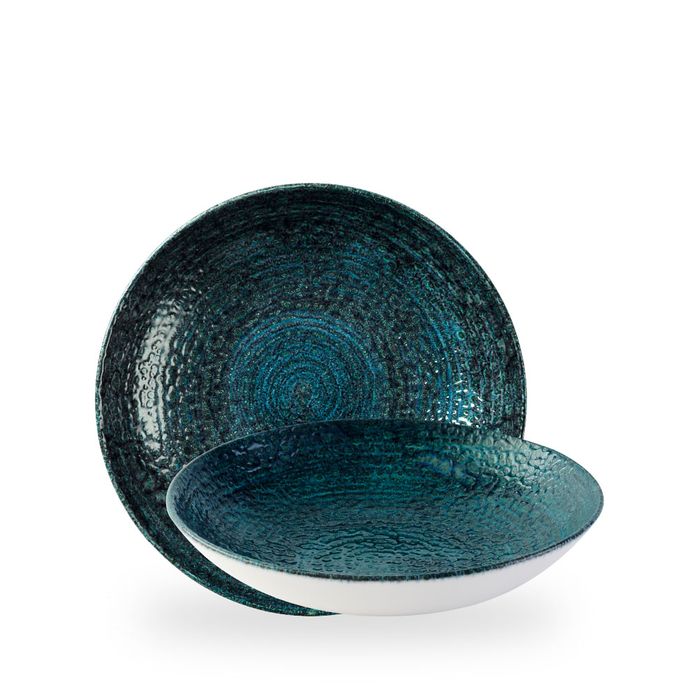 Churchill Studio Prints Homespun Chroma Blue Teller Tief Coup 24.8 cm