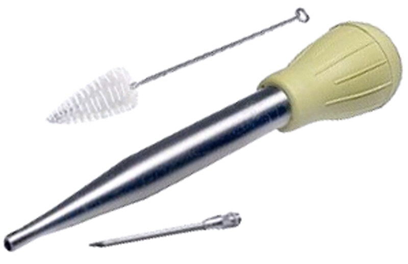Bratensaftspritze mit Bürste, Länge 32 cm, Ø 2,3 cm, 0,05 ltr.
