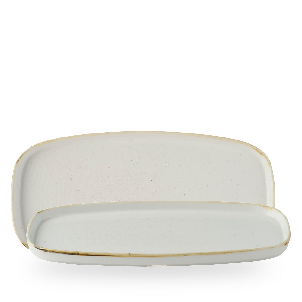 Churchill Stonecast Barley White Längliche Chefs Teller 12 5, 8 x 7 1, 4" 