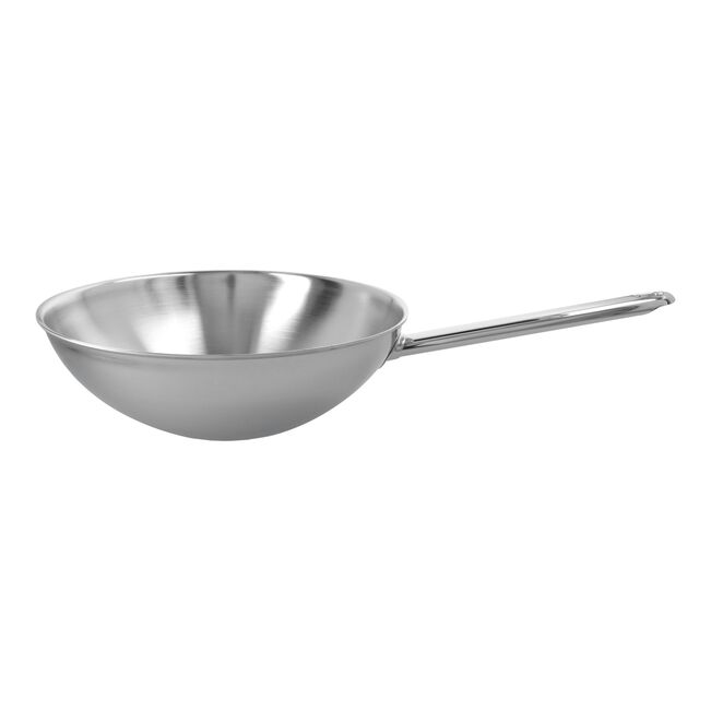 Wok flacher Boden, 26 cm, rund, 18/10 Edelstahl