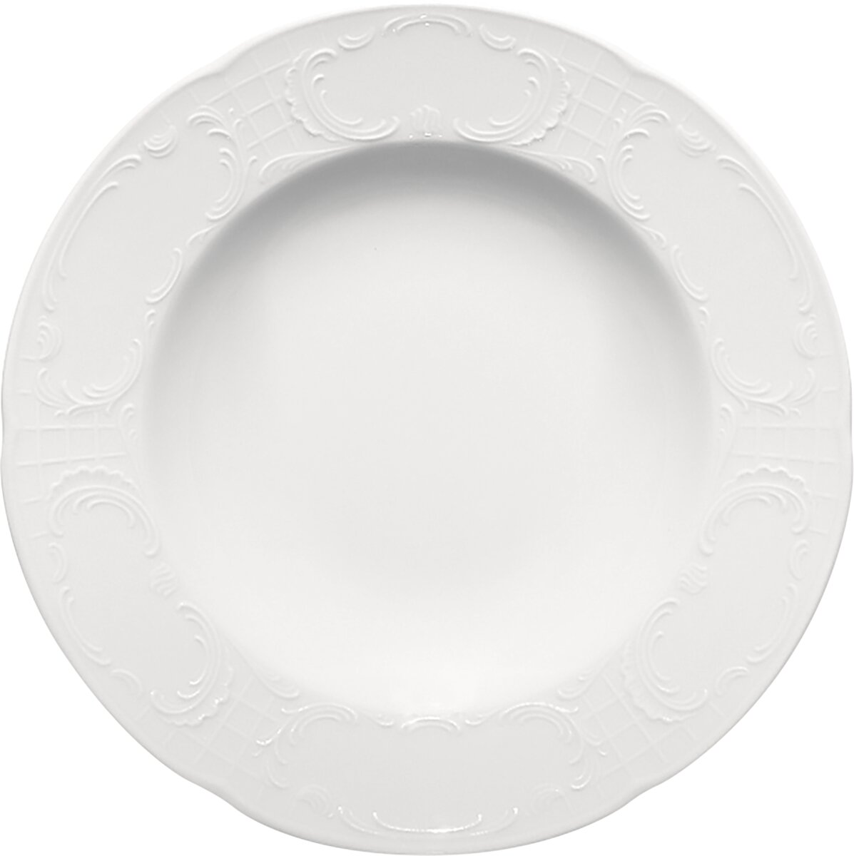 Mozart - Teller tief rund steile Fahne Relief, 23 cm