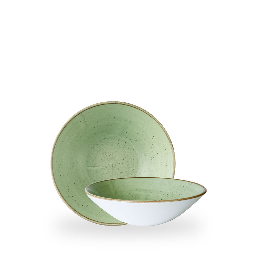 Churchill Stonecast Sage Green Teller Tief Coup 19 cm