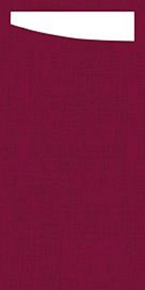 Sacchetto Dunisoft-Serviettentasche, bordeaux, Serviette weiß, 230 x 115 mm