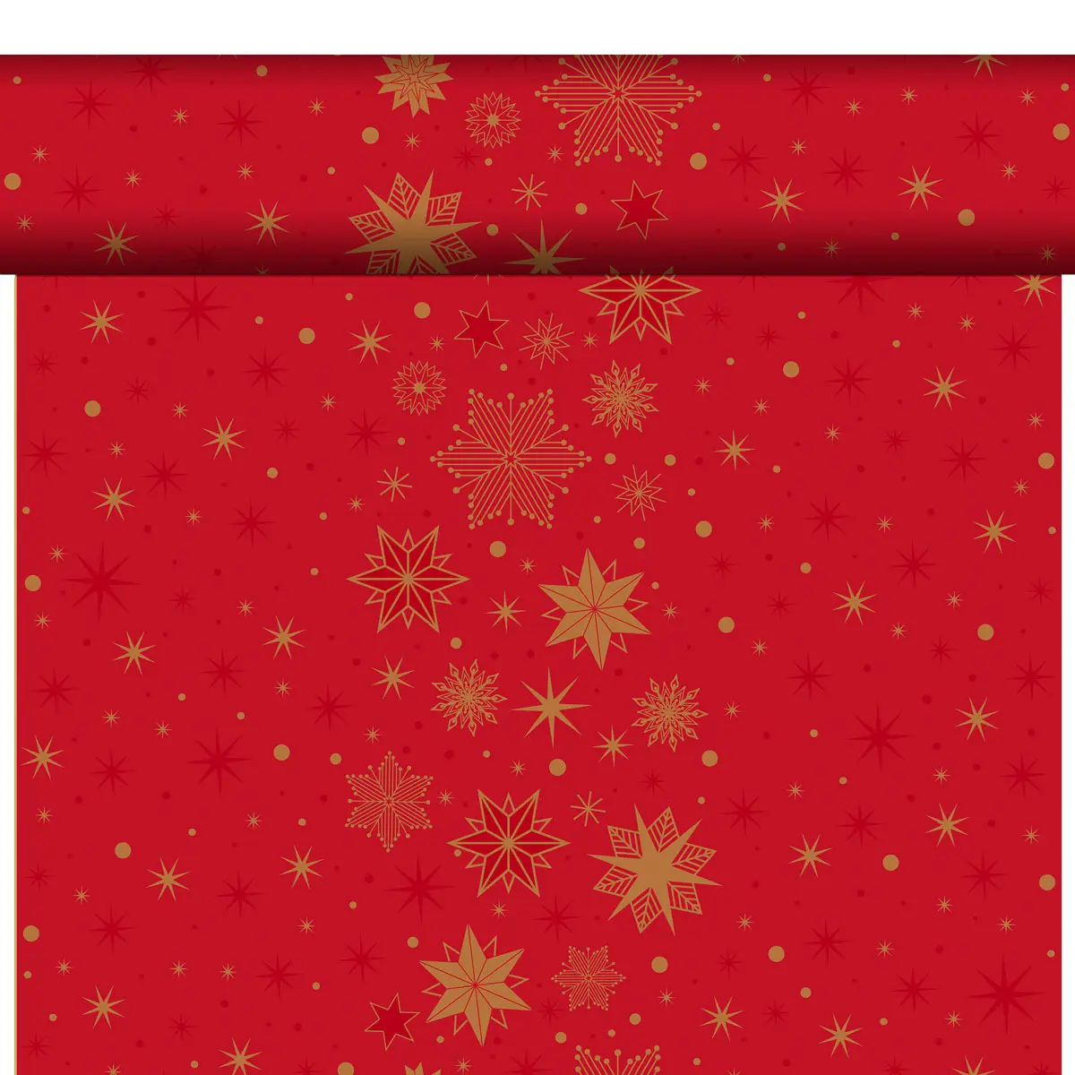 Tête-à-Tête Tischläufer BIO Dunicel - Stargazing Red, 24 m x 40 cm, 20 Abschnitte