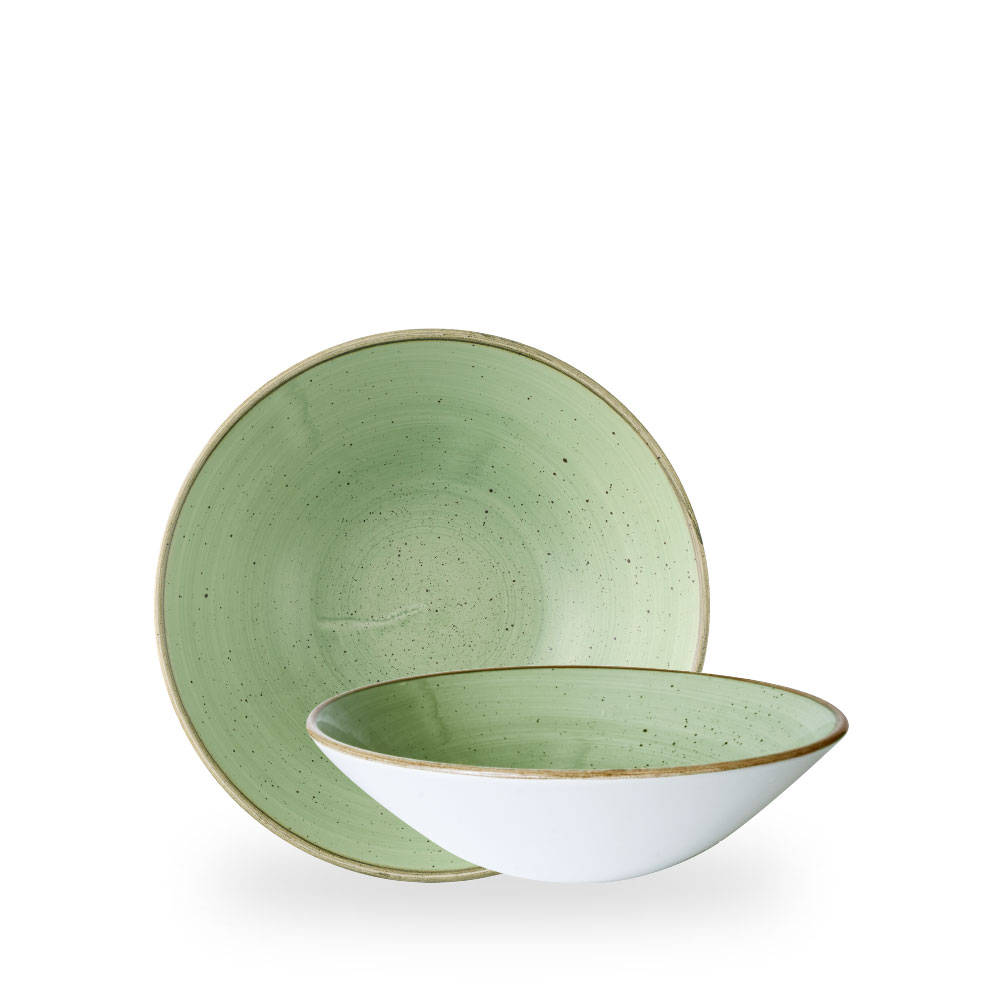 Churchill Stonecast Sage Green Teller Tief Coup 22 cm