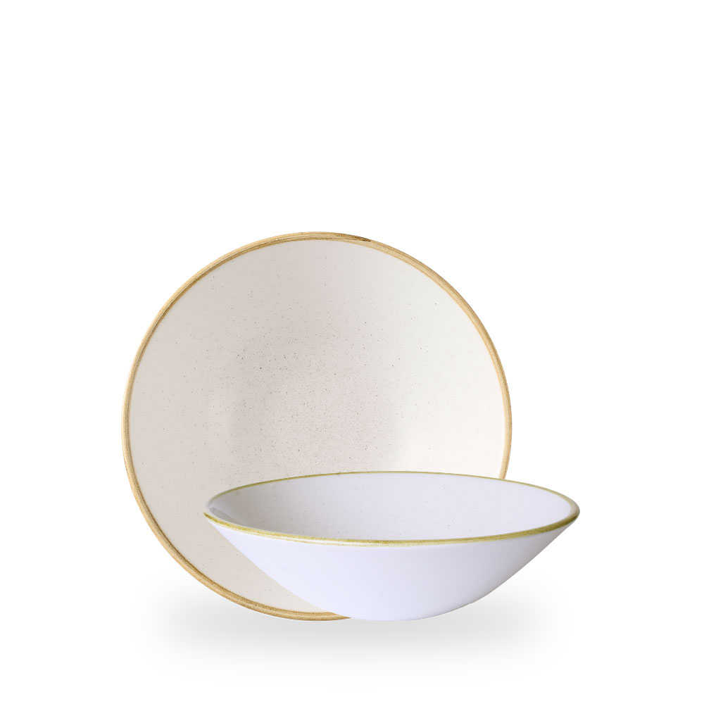 Churchill Stonecast Barley White Teller Tief Coup 22 cm
