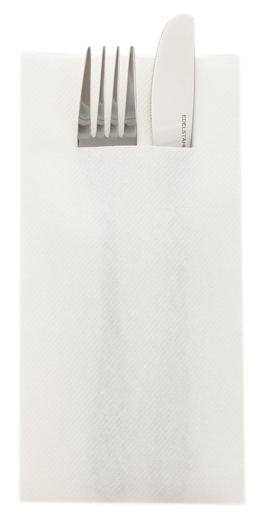 Pocket Napkin - Linclass Besteckservietten, 40 x 40 cm, 1/8 Falz, weiß
