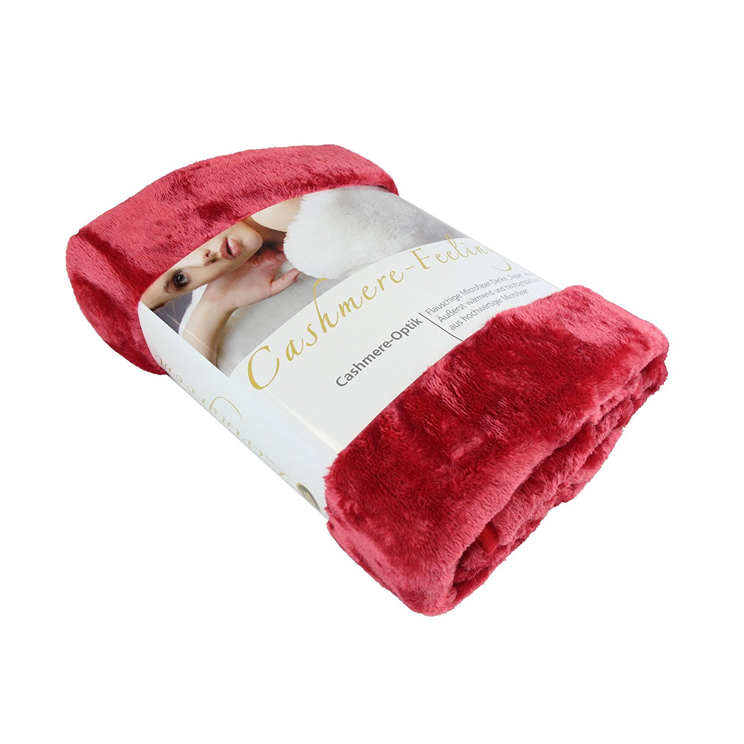 Microflauschdecke Cashmere Feeling, 220 x 240 cm, Rot