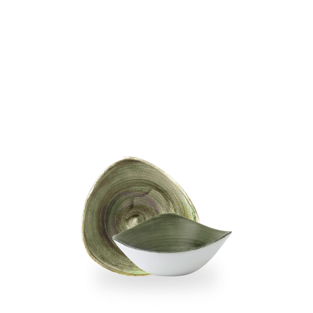 Churchill Stonecast Patina Burnished Green Bowl Dreieck.15,3 cm, 26Cl