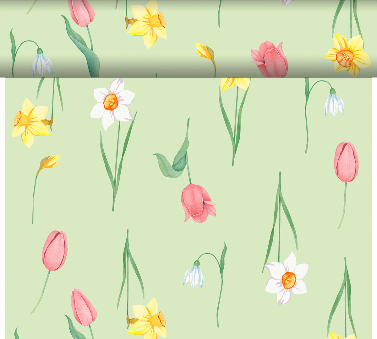 BIO Dunicel Tete a Tete-Tischläufer - Spring Melody, 0,40 x 24 m, 20 Abschnitte