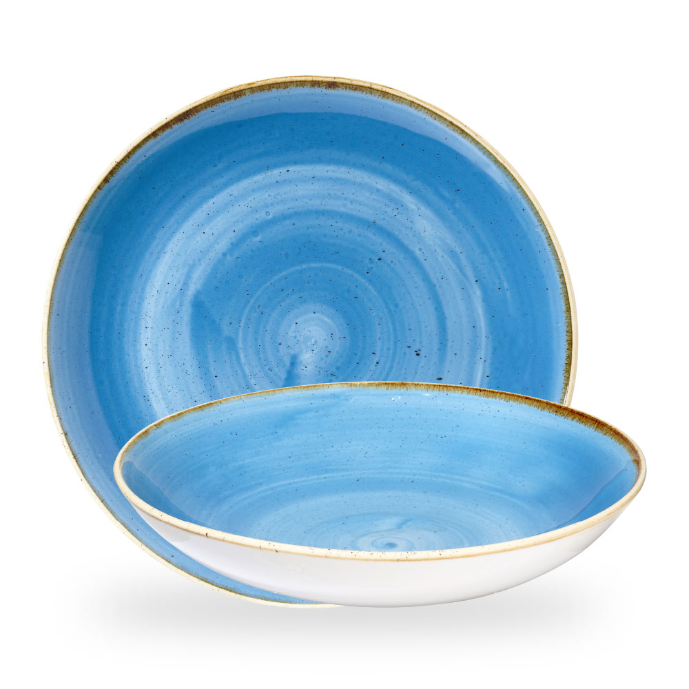 Churchill Stonecast Cornflower Blue Teller Tief Coup 31 cm