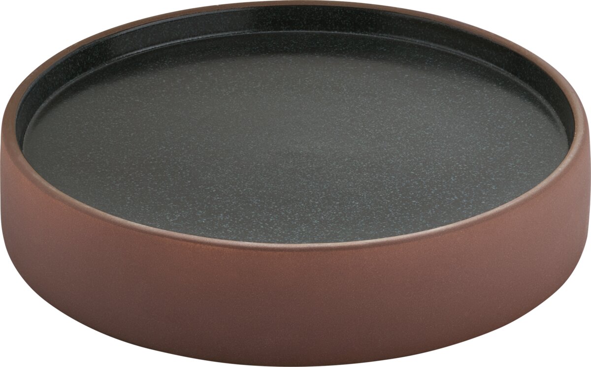 2in1 Braun-Schwarz - Teller flach, tief rund 21 cm