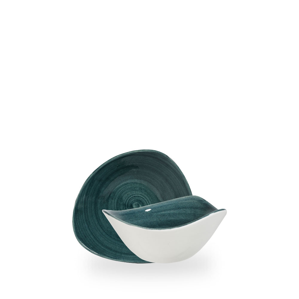 Churchill Stonecast Patina Rustic Teal Bowl Dreieck.15,3 cm, 26Cl
