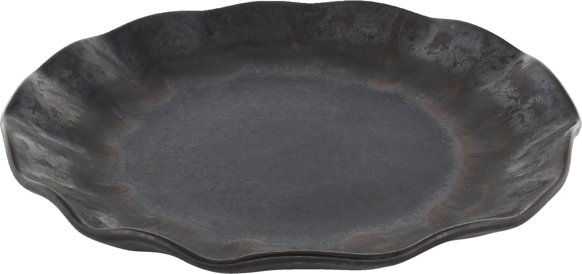 Nami - Teller flach rund ebony 22cm