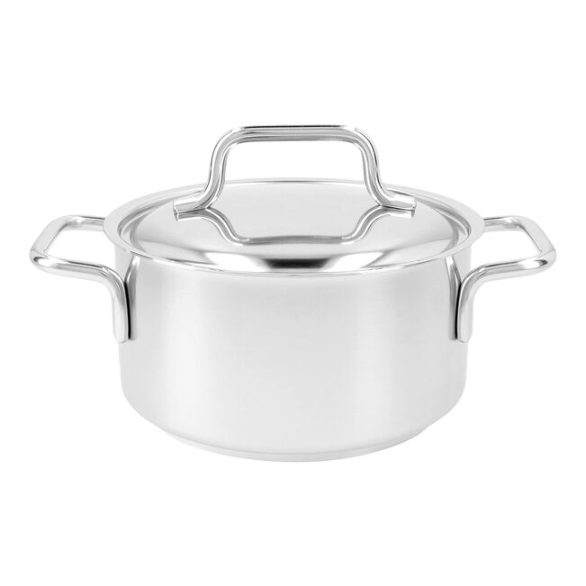 Bratentopf mit Deckel, 16 cm, rund, 18/10 Edelstahl