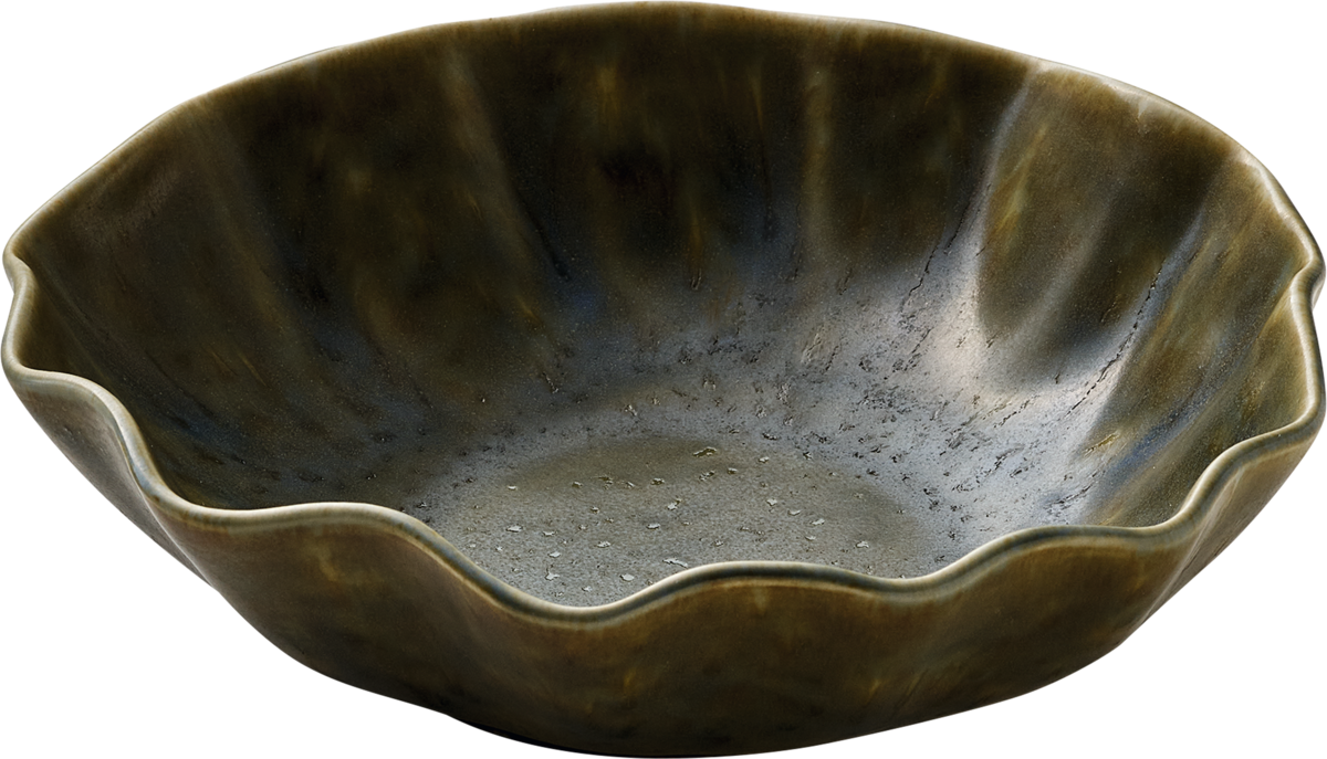 Nami - Teller tief rund olive 22cm