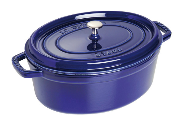 Cocotte, 31 cm, Dunkelblau, oval, Gusseisen