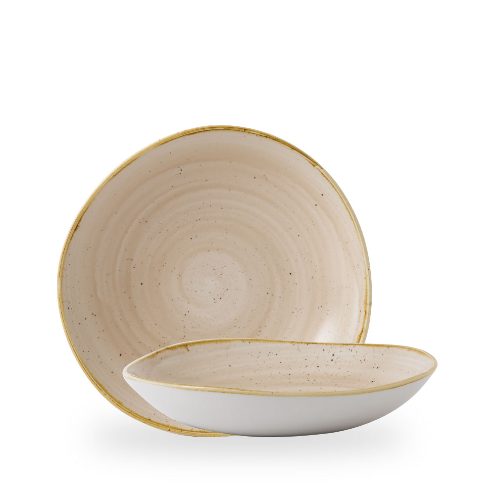 Churchill Stonecast Nutmeg Cream Teller Tief Organisch 25.3 cm