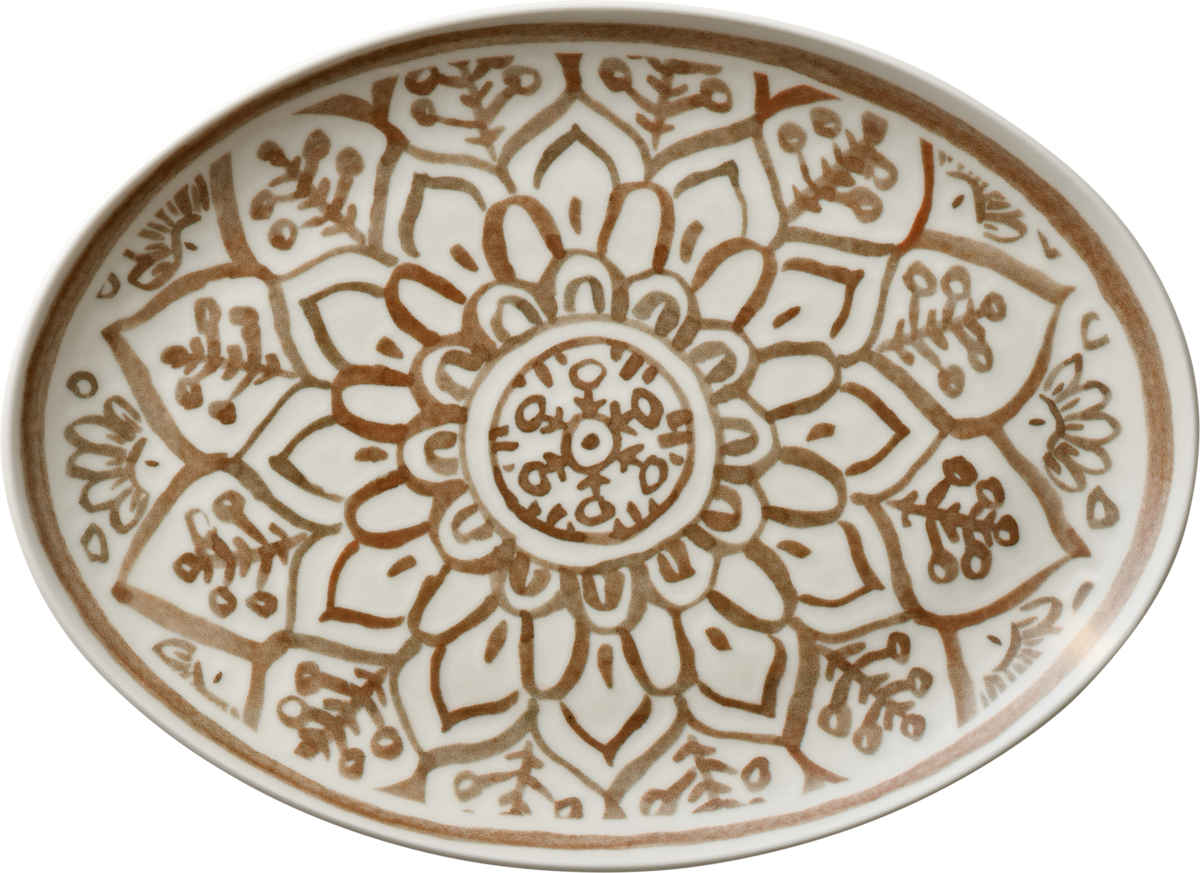 Soulmate - Platte oval coup sienna 32x24cm