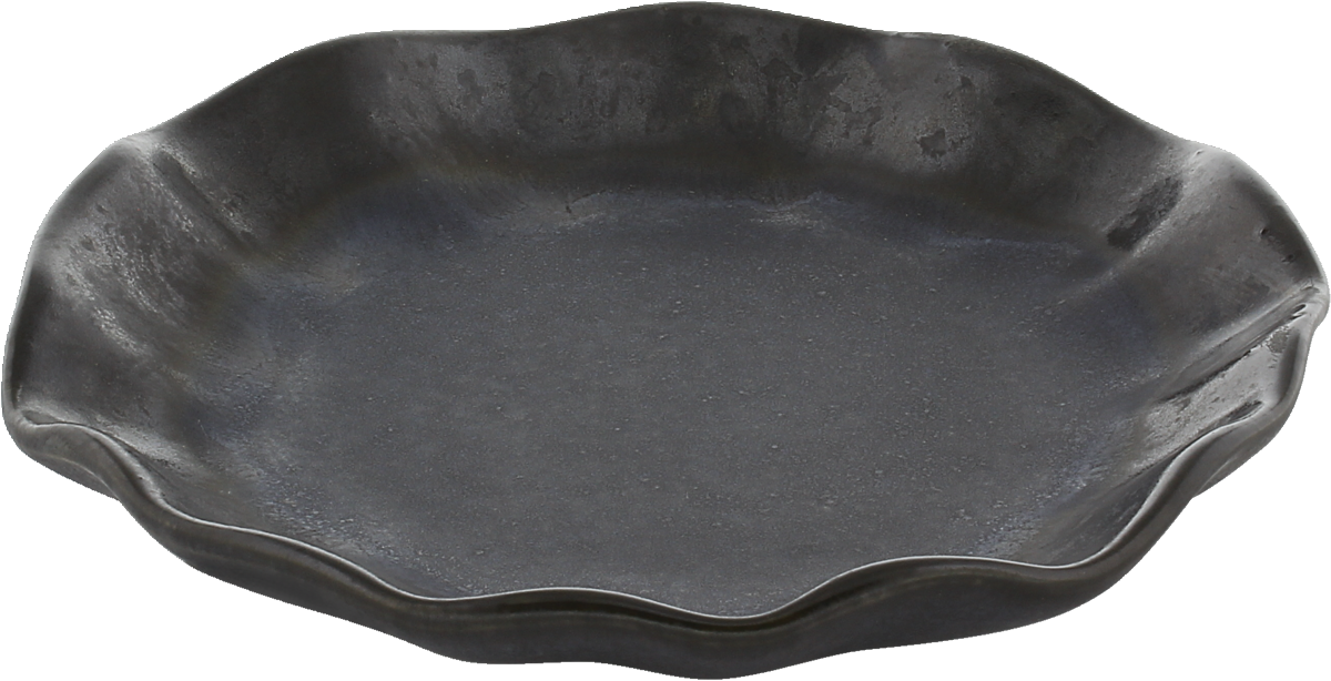 Nami - Teller flach rund ebony 16cm