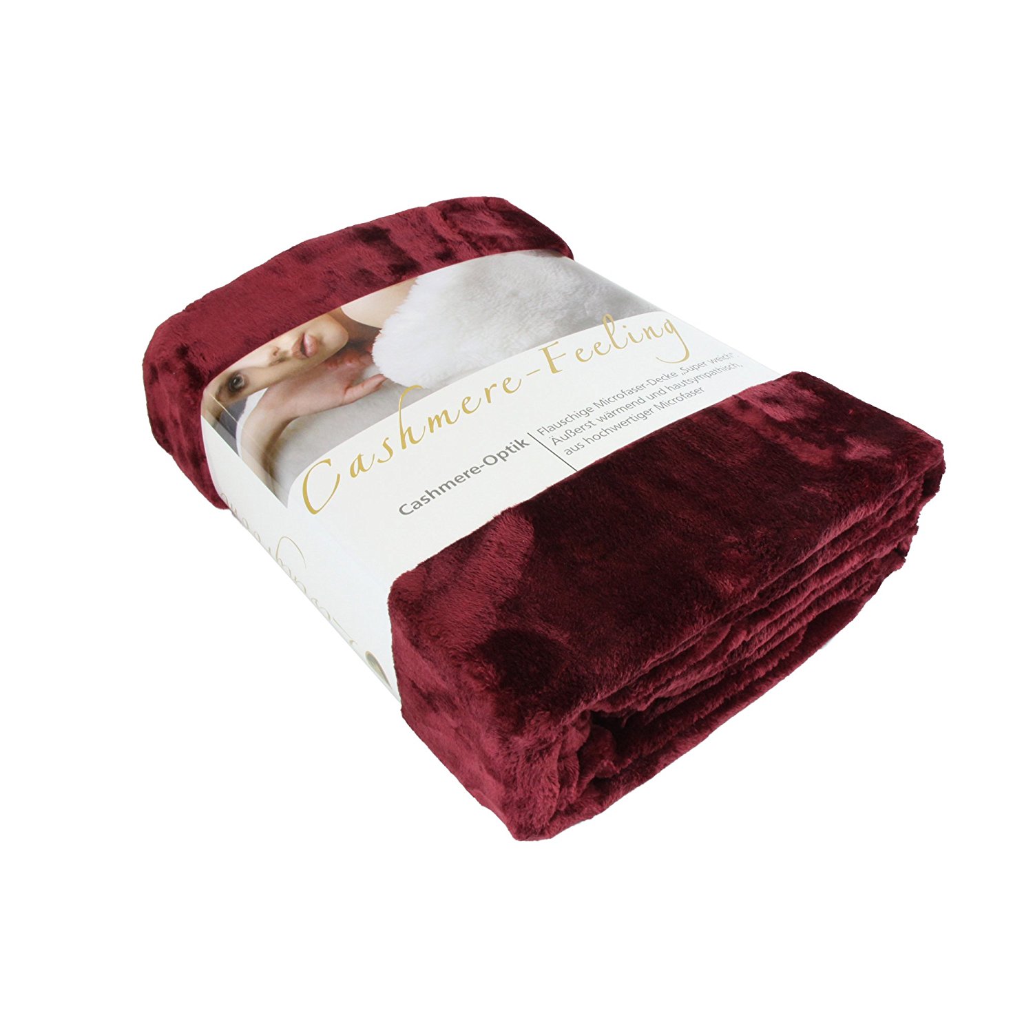 Microflauschdecke Cashmere Feeling, 130 x 170 cm, bordeaux