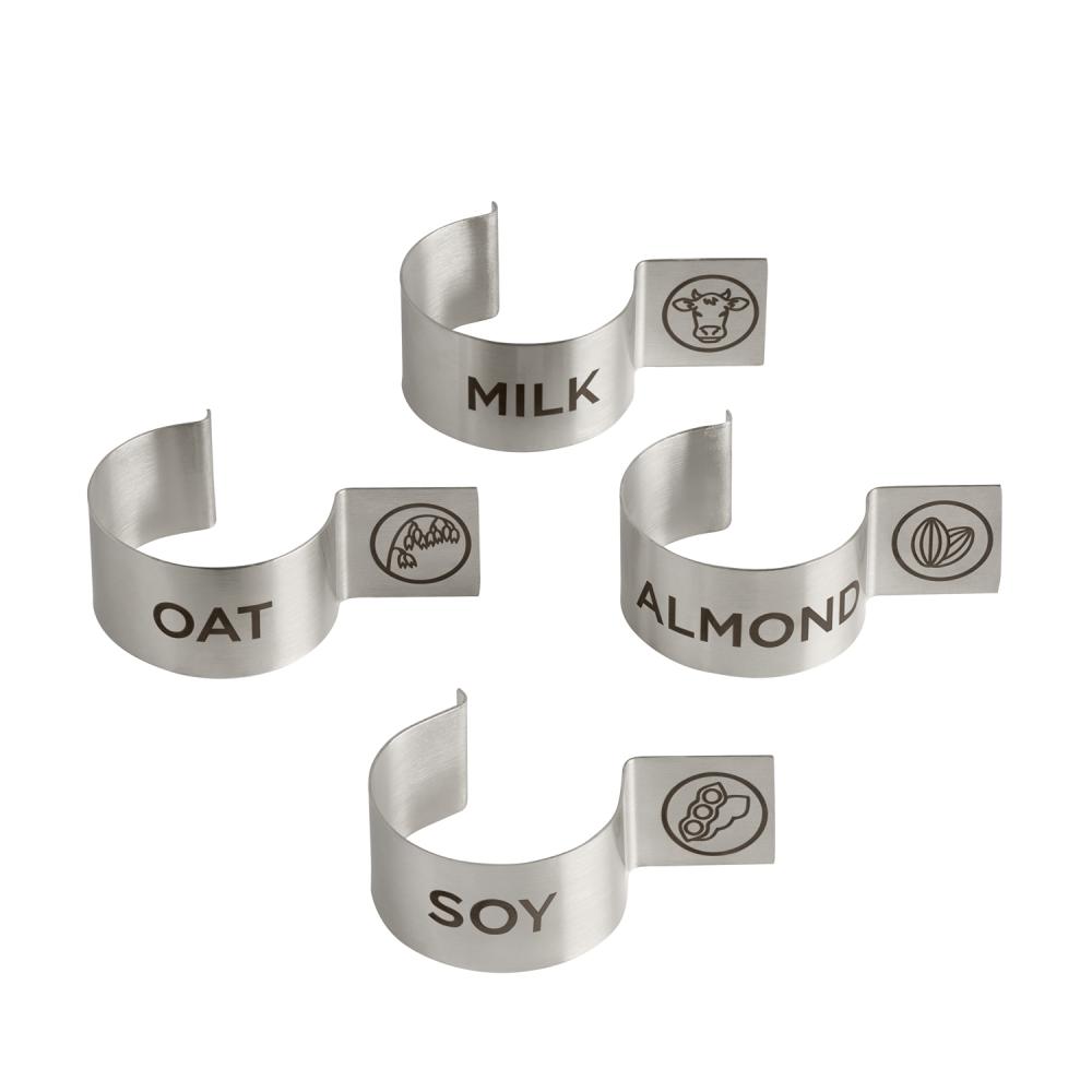 Valo - Labelclips, 4er Set -  Milk, Oat, Almond, Soy           