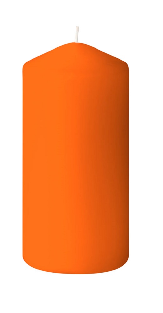 Stumpenkerzen matt, sun orange