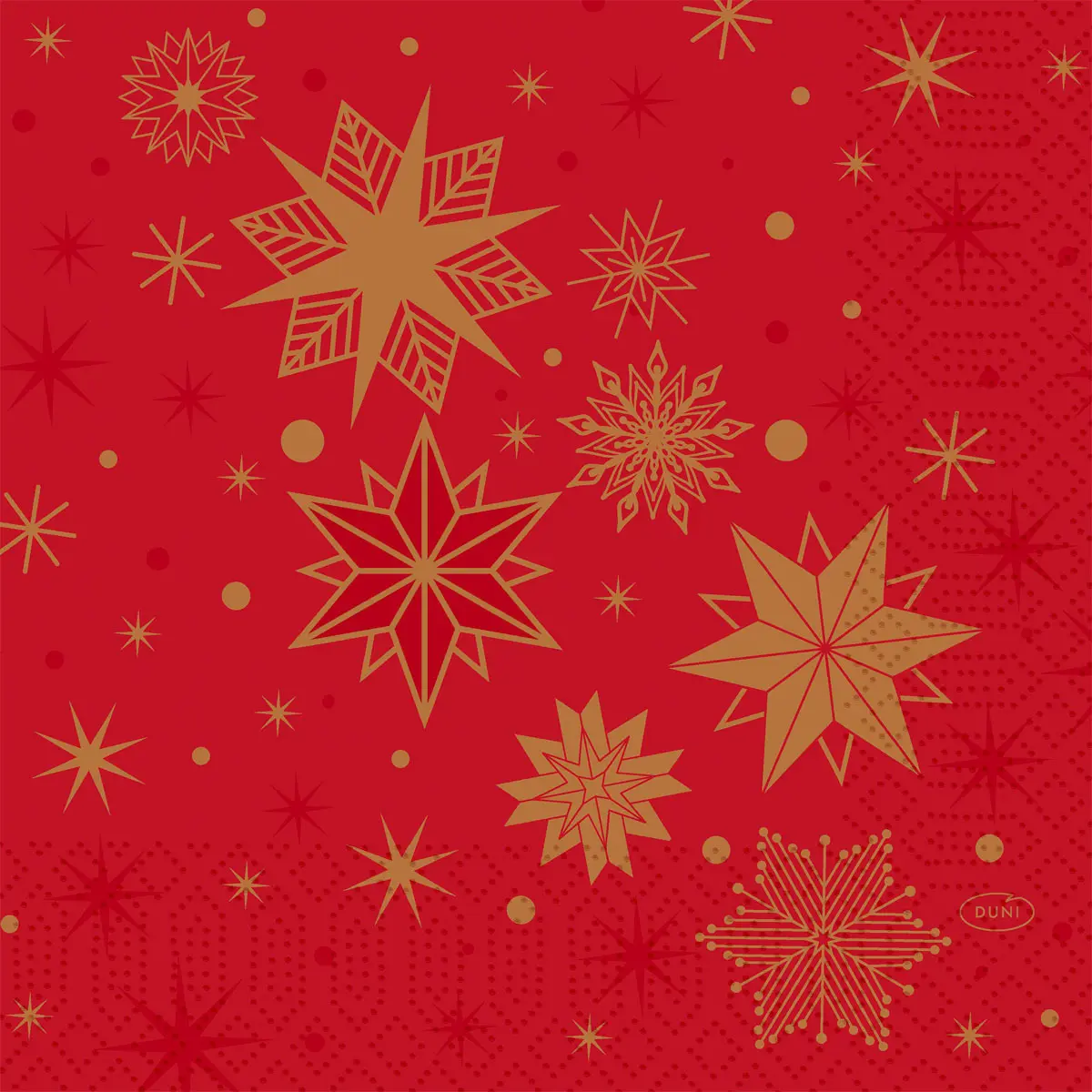 Zelltuchservietten - Stargazing Red, 33 x 33 cm, 3-lagig, 1/4 Falz