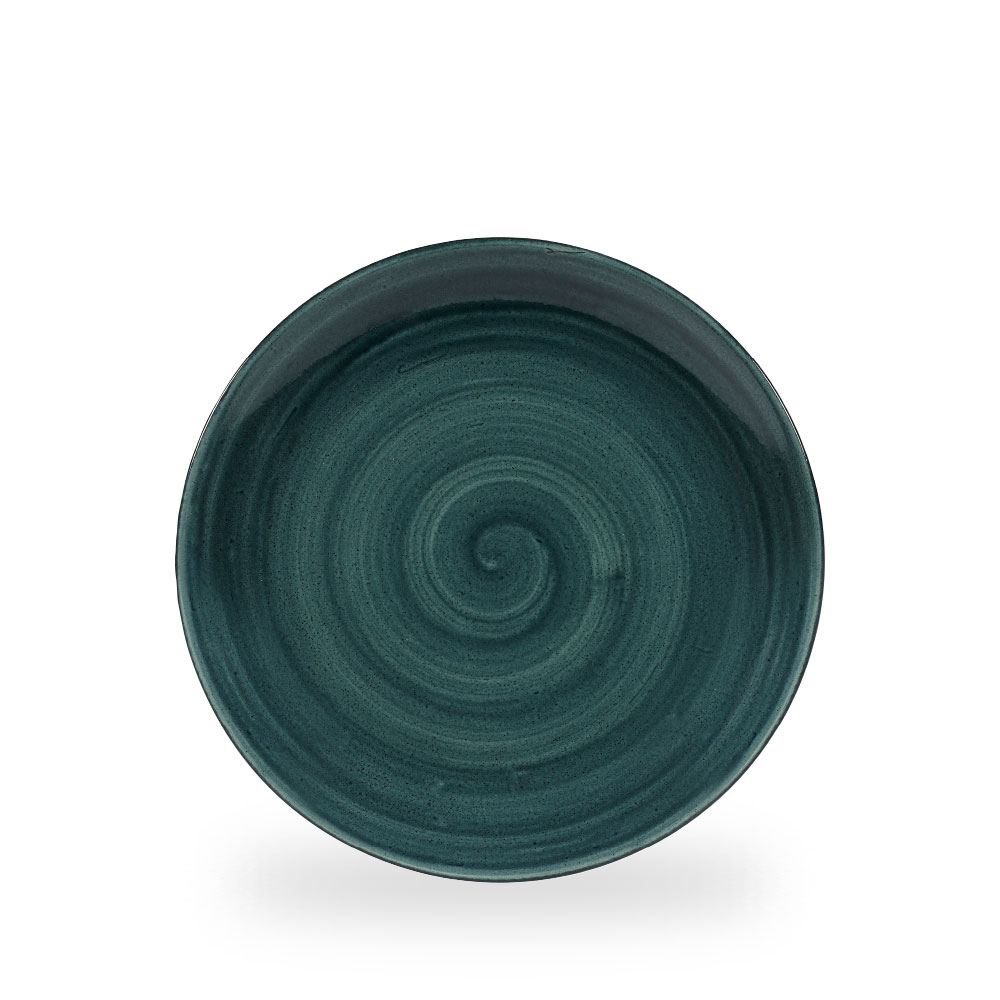 Churchill Stonecast Patina Rustic Teal Teller Flach Coup 26 cm