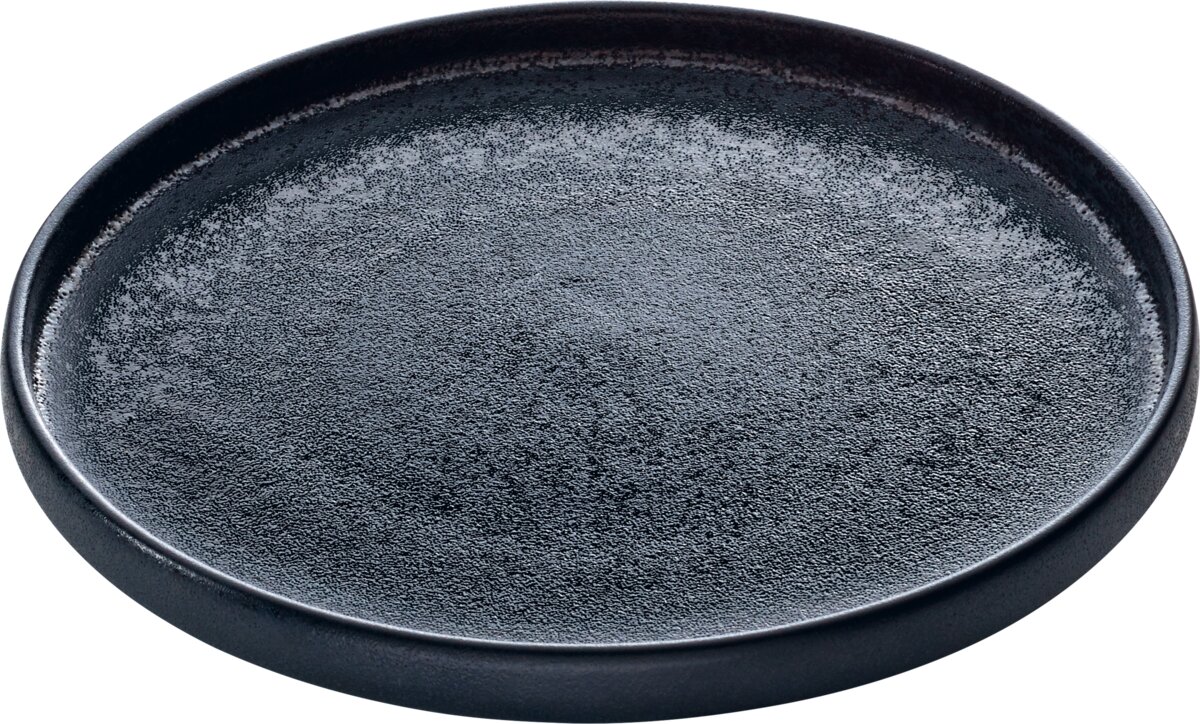 Nara Black - Teller flach rund schwarz, 27 cm