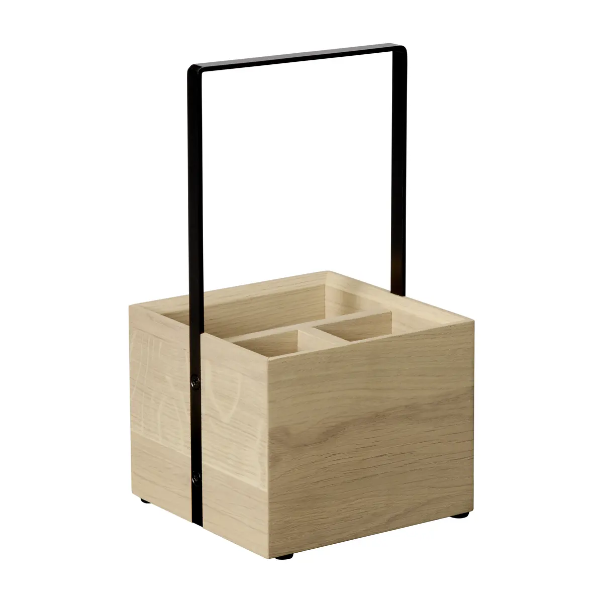 Valo - Table Caddy aus geöltem Eichenholz, Metallgriff schwarz