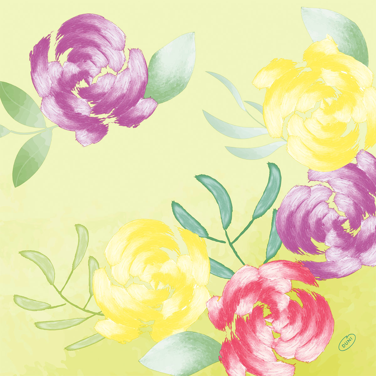 Klassikservietten - Soft Tropics, 40 x 40 cm, 4-lagig, geprägt, 1/4 Falz