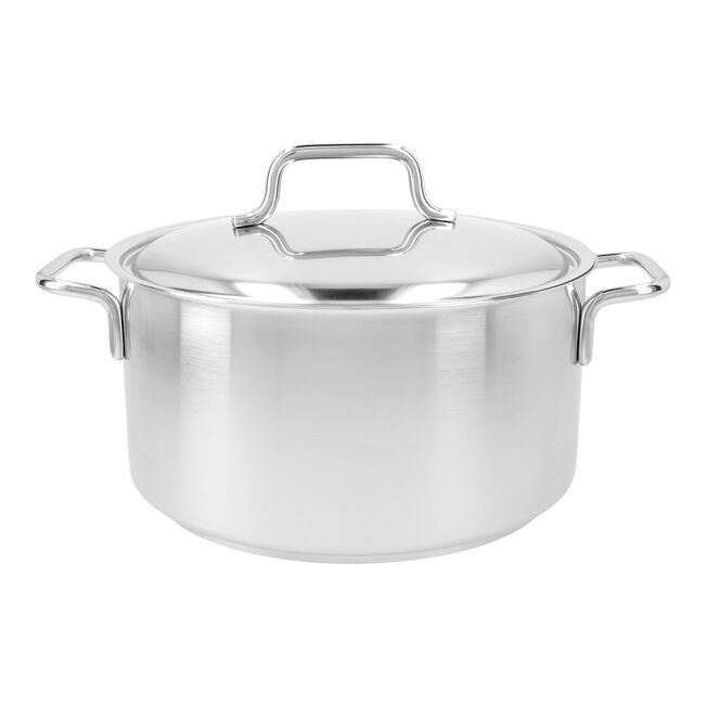 Bratentopf mit Deckel, 22 cm, rund, 18/10 Edelstahl